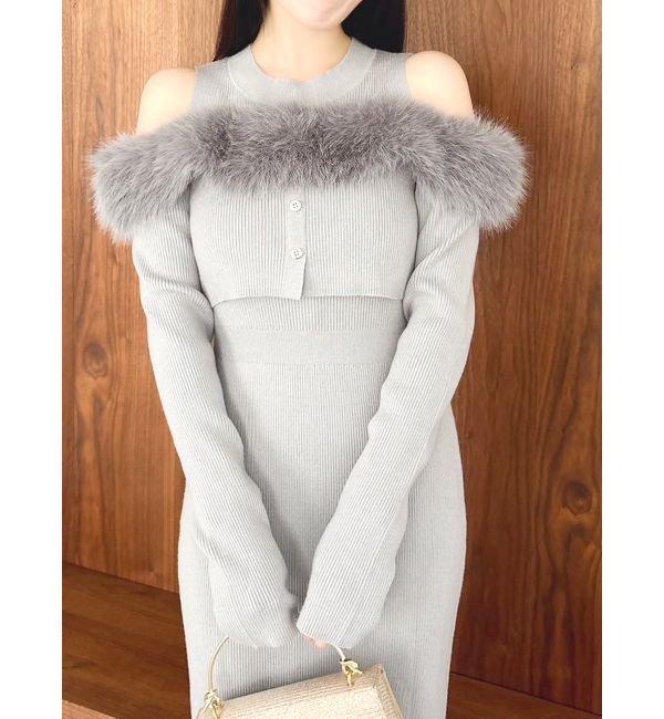 dazzlin「オフショルファードッキングニットワンピース」|ワンピース|