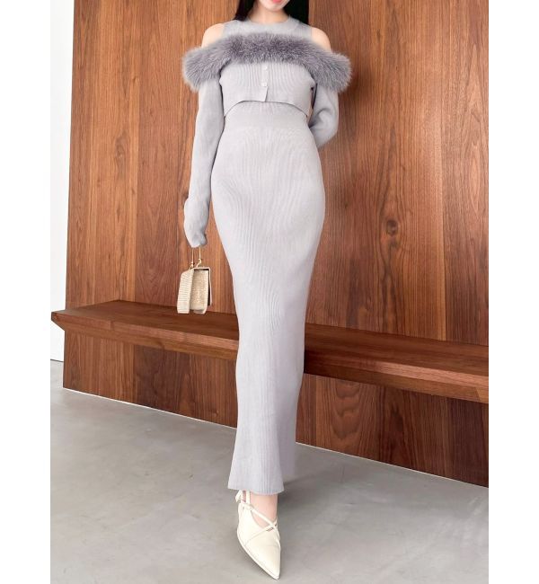 dazzlin「オフショルファードッキングニットワンピース」|ワンピース|