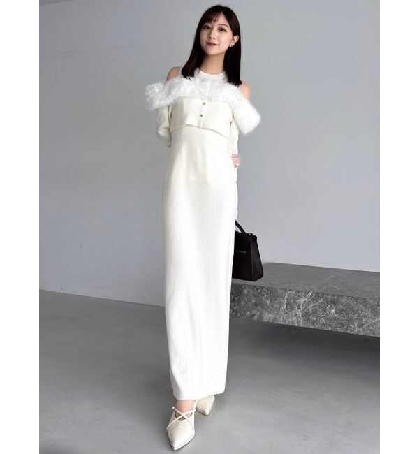 dazzlin「オフショルファードッキングニットワンピース」|ワンピース|