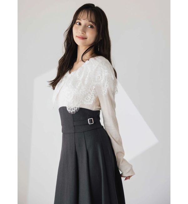 dazzlin「レースケープバックルワンピース」|ワンピース|