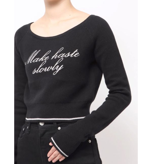 EMODA「フロントロゴクロップニット」|ニット・セーター|