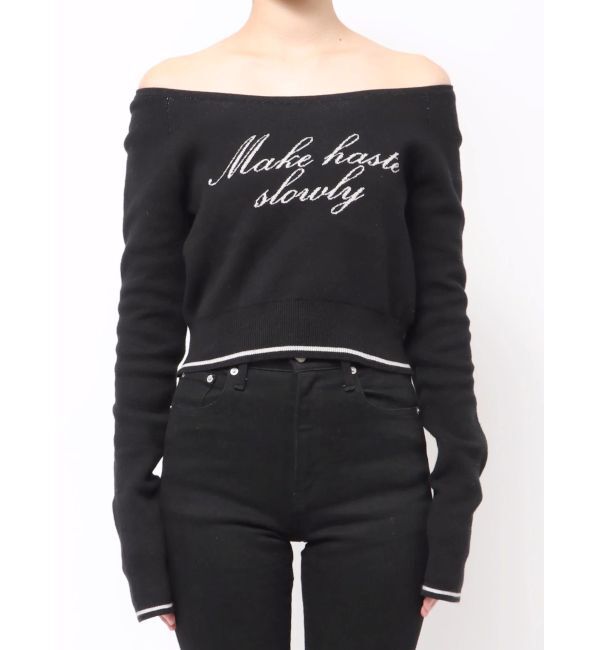 EMODA「フロントロゴクロップニット」|ニット・セーター|