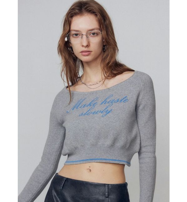 EMODA「フロントロゴクロップニット」|ニット・セーター|