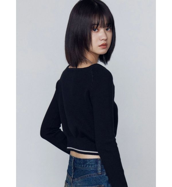 EMODA「フロントロゴクロップニット」|ニット・セーター|
