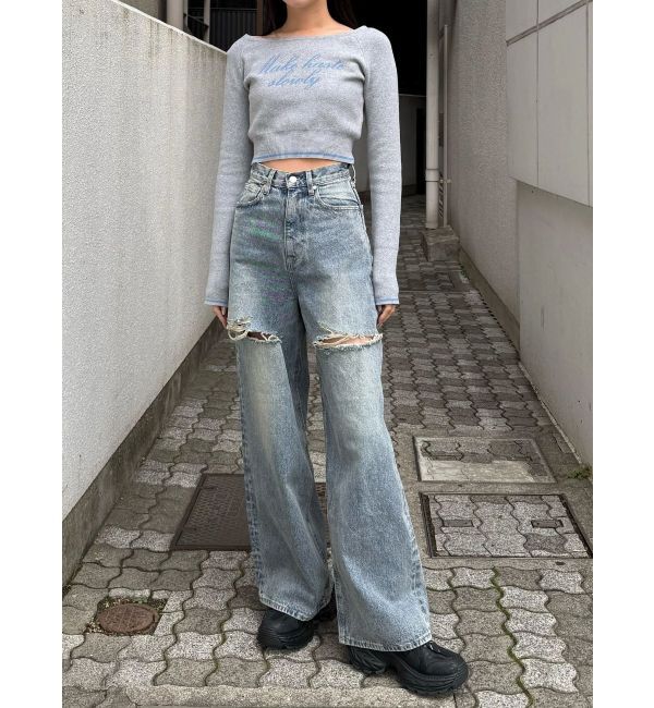 EMODA「フロントロゴクロップニット」|ニット・セーター|