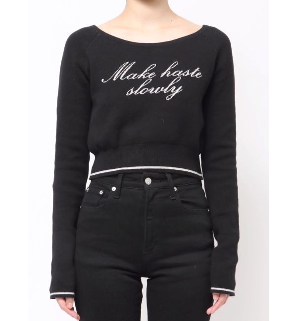 EMODA「フロントロゴクロップニット」|ニット・セーター|