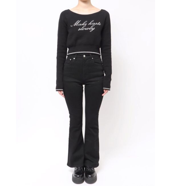 EMODA「フロントロゴクロップニット」|ニット・セーター|