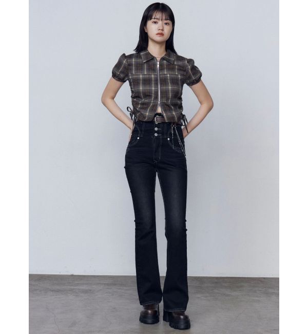 EMODA「ストリングリボンジップシャツトップ」|Tシャツ・カットソー|