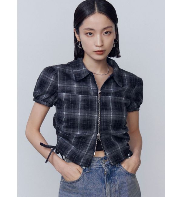 EMODA「ストリングリボンジップシャツトップ」|Tシャツ・カットソー|