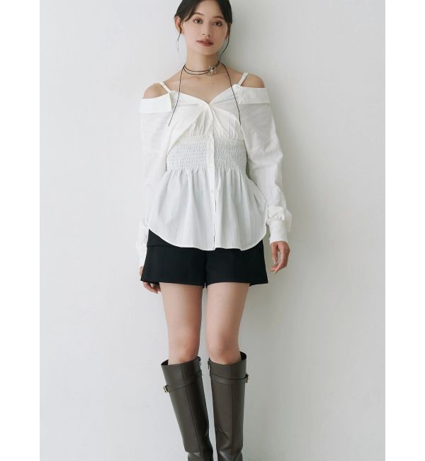 MERCURYDUO「2WAYウエストシャーリングフィットシャツ」|シャツ・ブラウス|