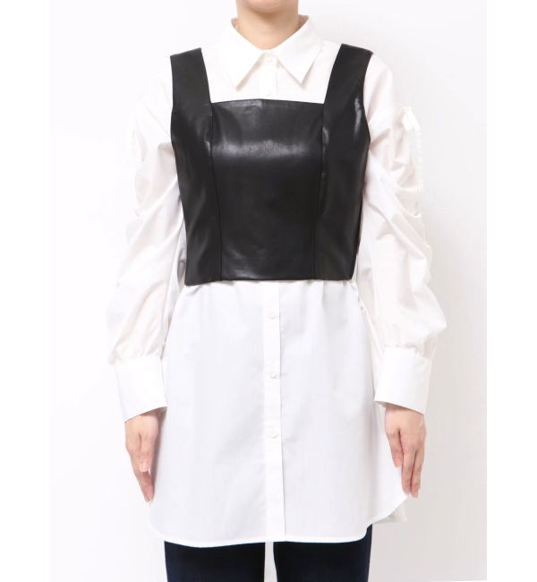 MERCURYDUO「フェイクレザーコルッセットビスチェ」|シャツ・ブラウス|