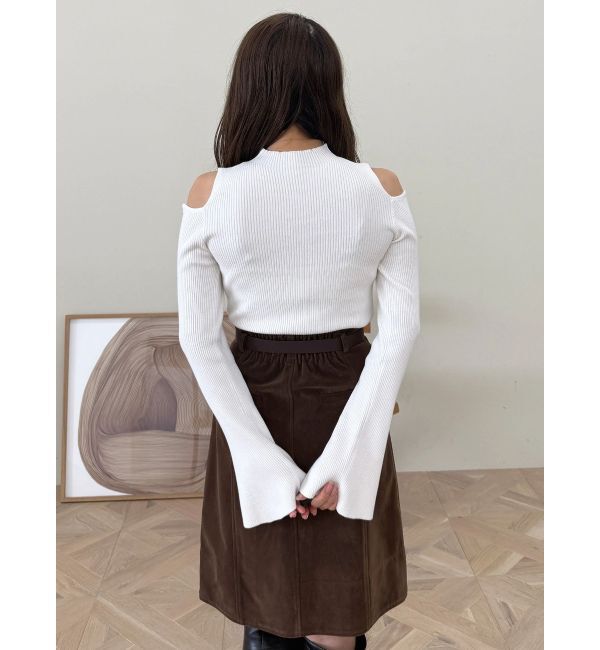 MERCURYDUO「ショルダースリットナローストラップニット」|ニット・セーター|