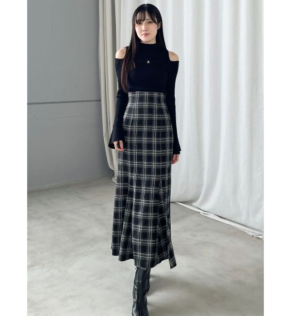 MERCURYDUO「ショルダースリットナローストラップニット」|ニット・セーター|