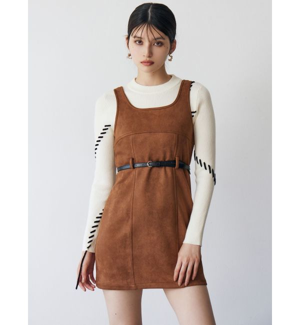 MURUA「フェイクスェードタンクワンピース【セットアップ着用可】」|ワンピース|