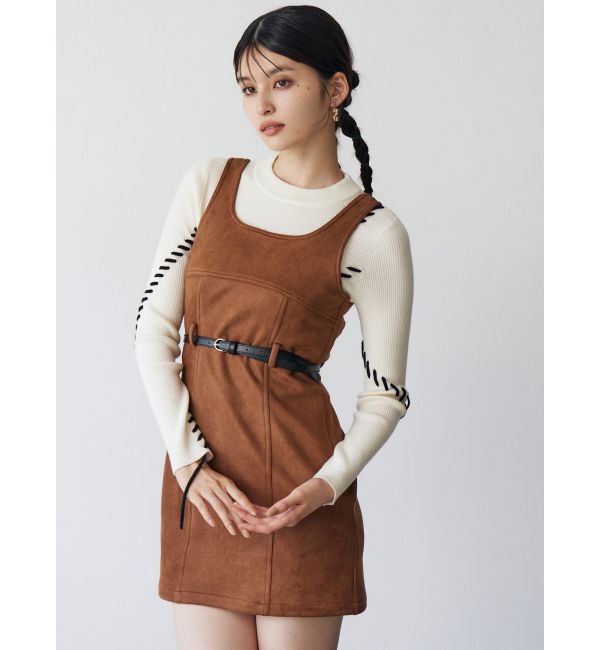 MURUA「フェイクスェードタンクワンピース【セットアップ着用可】」|ワンピース|