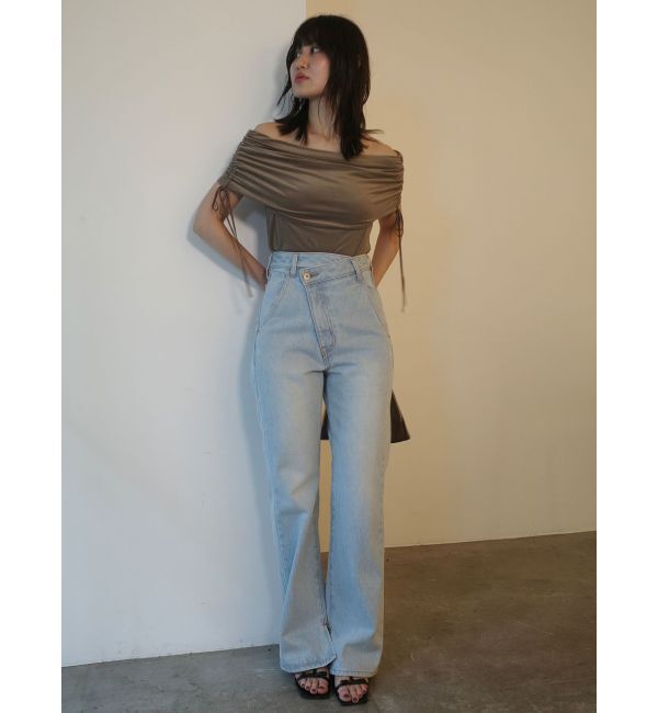 LAGUNAMOON「ライトベロアオフショルトップス」|Tシャツ・カットソー|