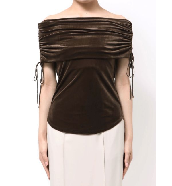 LAGUNAMOON「ライトベロアオフショルトップス」|Tシャツ・カットソー|