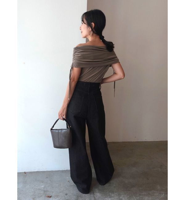 LAGUNAMOON「ライトベロアオフショルトップス」|Tシャツ・カットソー|