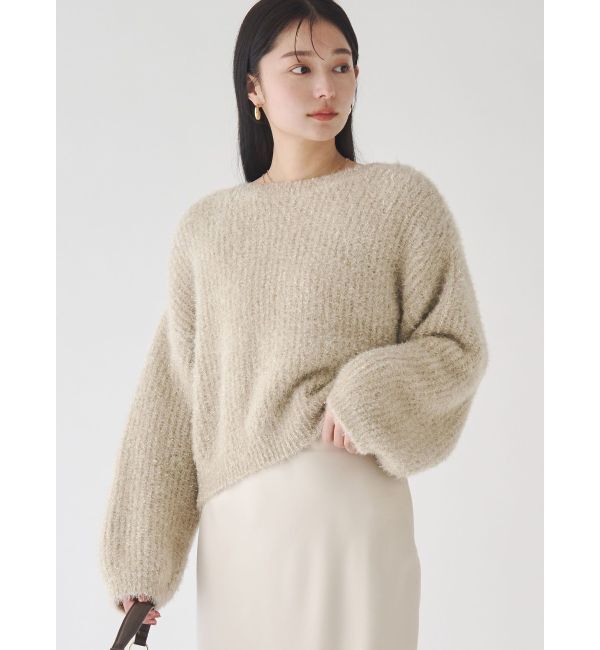 LAGUNAMOON「バックデザインファーラメニットプルオーバー」|ニット・セーター|