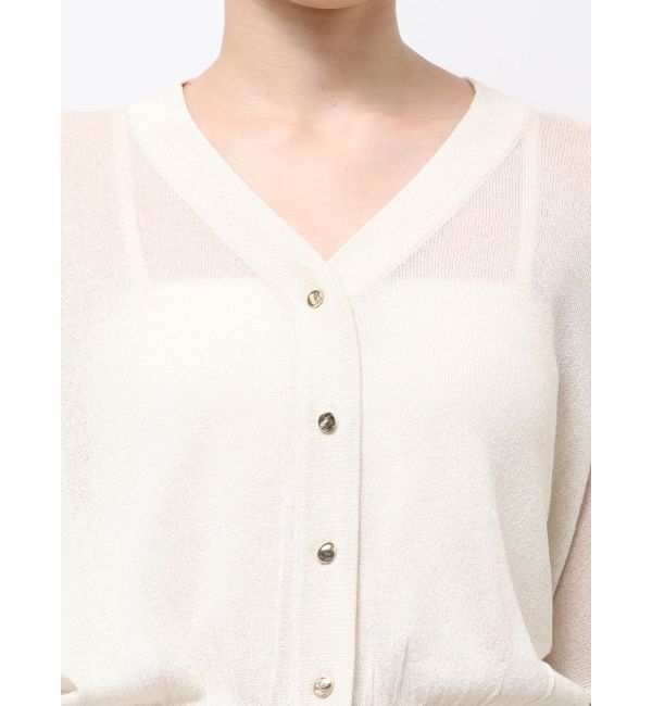 LAGUNAMOON「2WAYラメシアーニットカーディガン」|カーディガン|