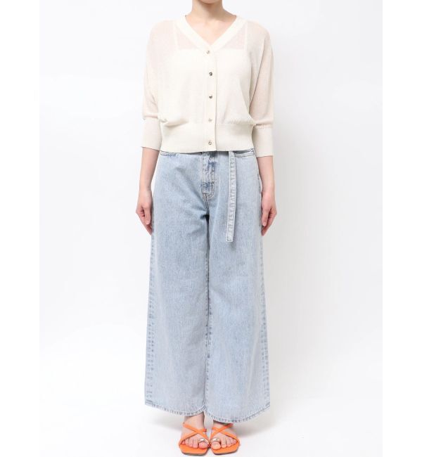 LAGUNAMOON「2WAYラメシアーニットカーディガン」|カーディガン|