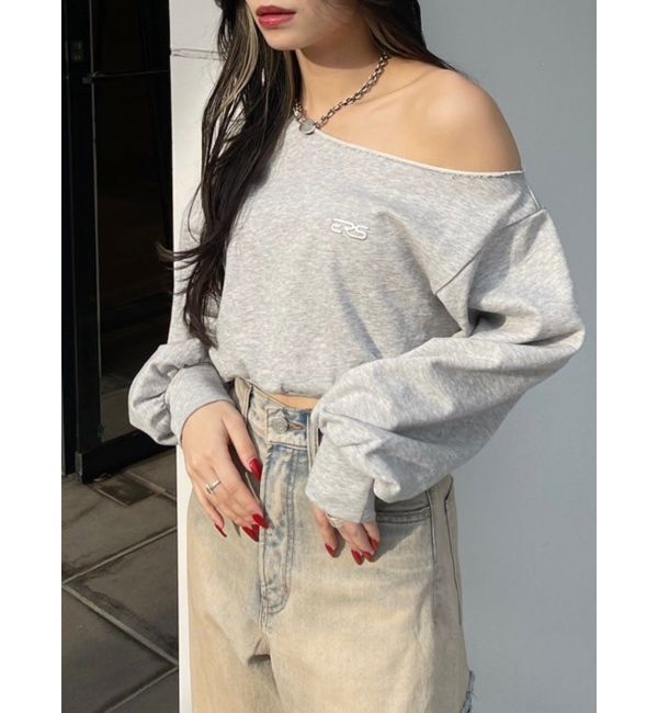 EVRIS「ワンショルダースウェットトップス【セットアップ着用可能】」|スウェット・ジャージ|