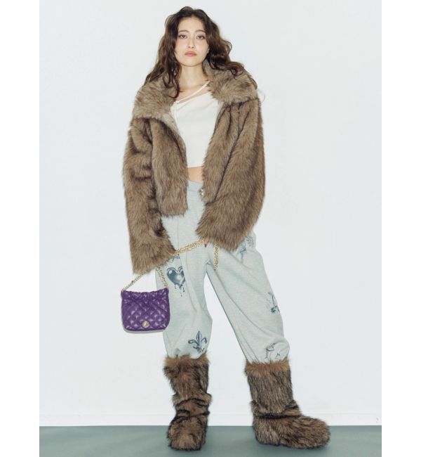 EVRIS「フェイクファーショートブルゾン」|ブルゾン・スタジャン|