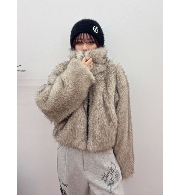 EVRIS「フェイクファーショートブルゾン」|ブルゾン・スタジャン|