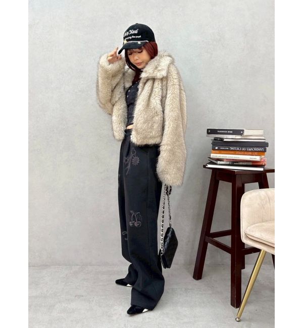 EVRIS「フェイクファーショートブルゾン」|ブルゾン・スタジャン|