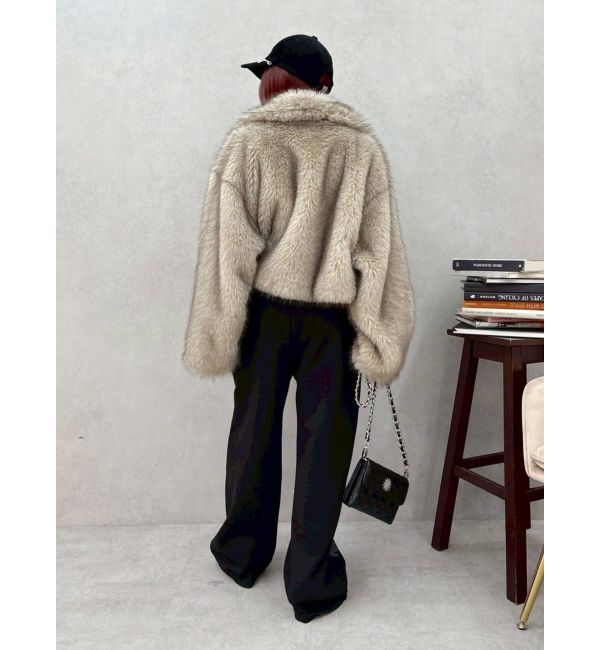 EVRIS「フェイクファーショートブルゾン」|ブルゾン・スタジャン|