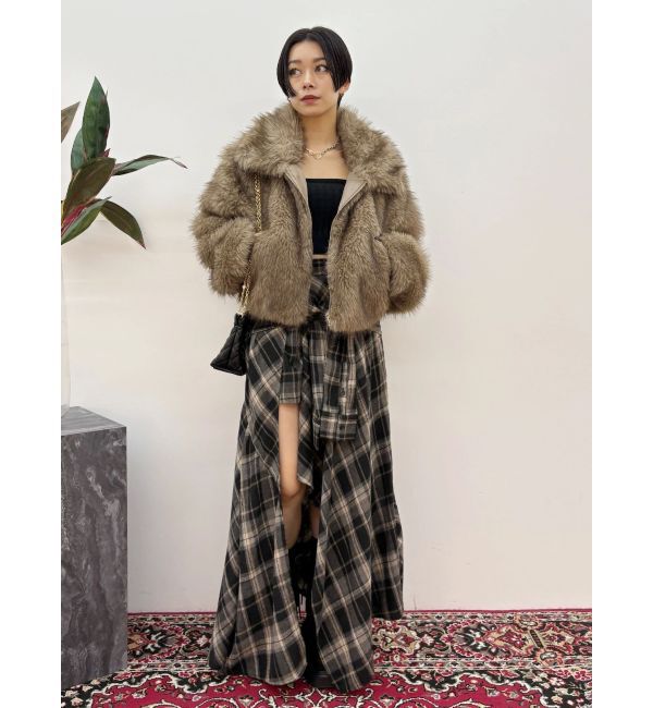 EVRIS「フェイクファーショートブルゾン」|ブルゾン・スタジャン|