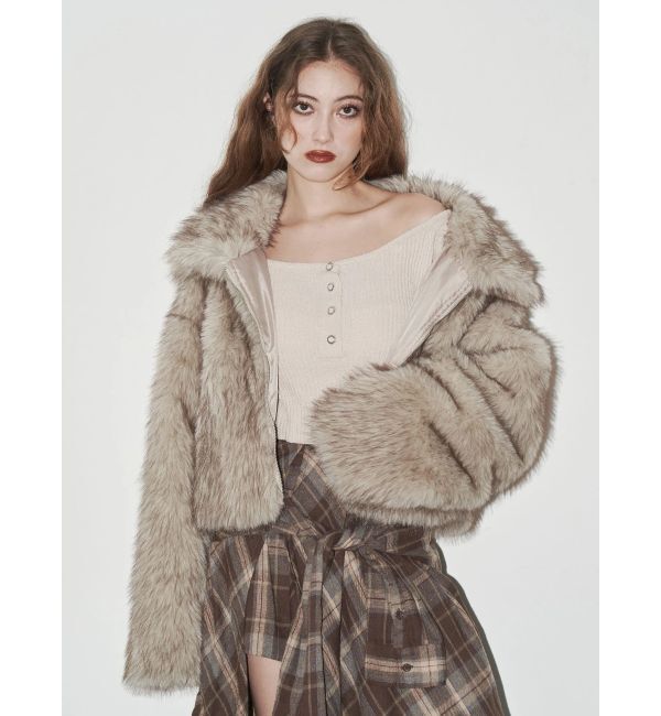 EVRIS「フェイクファーショートブルゾン」|ブルゾン・スタジャン|