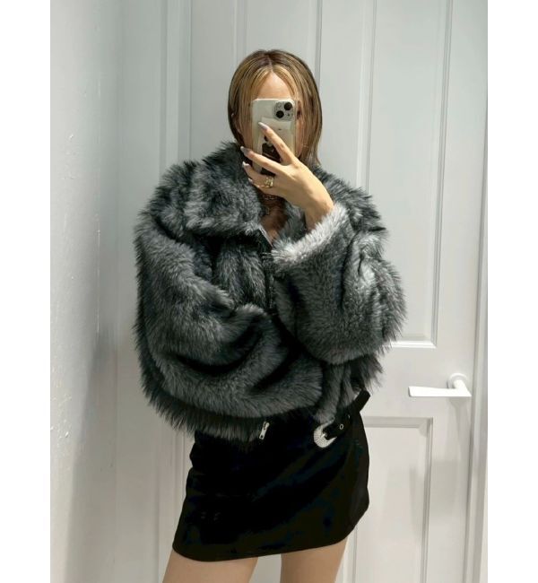 EVRIS「フェイクファーショートブルゾン」|ブルゾン・スタジャン|