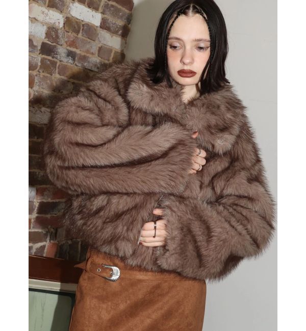 EVRIS「フェイクファーショートブルゾン」|ブルゾン・スタジャン|