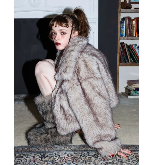 EVRIS「フェイクファーショートブルゾン」|ブルゾン・スタジャン|