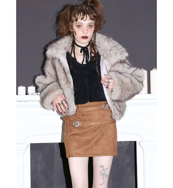 EVRIS「フェイクファーショートブルゾン」|ブルゾン・スタジャン|