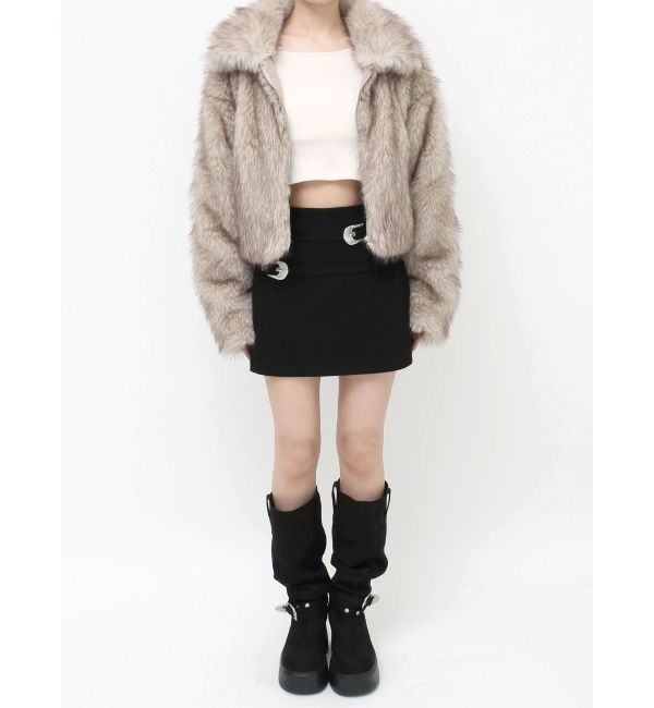 EVRIS「フェイクファーショートブルゾン」|ブルゾン・スタジャン|