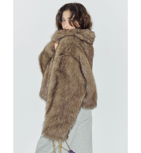 EVRIS「フェイクファーショートブルゾン」|ブルゾン・スタジャン|