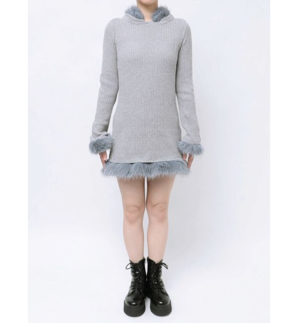 jouetie「ポイントファーモールニットワンピース」|ワンピース|