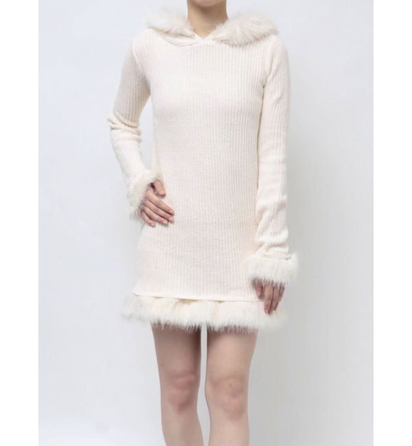 jouetie「ポイントファーモールニットワンピース」|ワンピース|