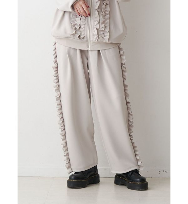 jouetie「バレルレッグフリルトラックパンツ」|その他|アイボリー