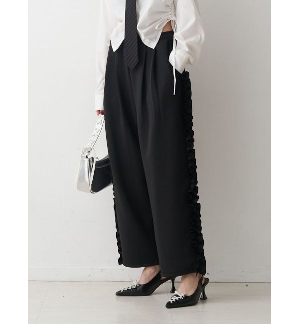 jouetie「バレルレッグフリルトラックパンツ」|その他|ブラック