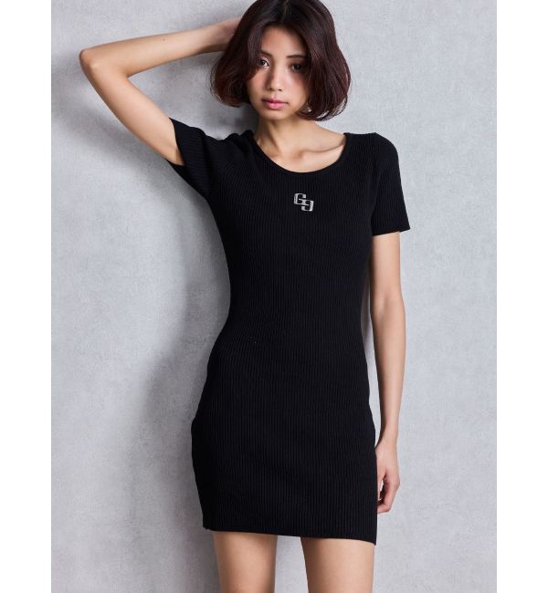 GYDA「GGプレートハーフスリーブニットワンピース」|ワンピース|