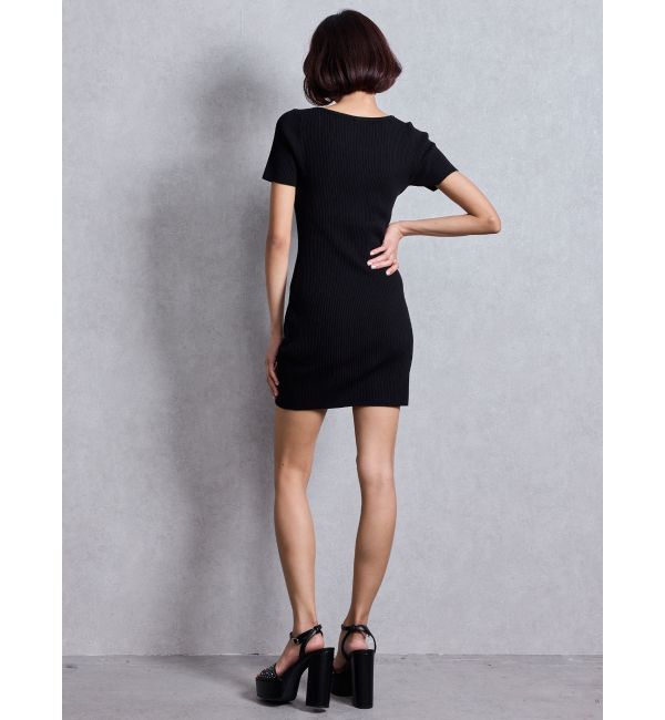 GYDA「GGプレートハーフスリーブニットワンピース」|ワンピース|