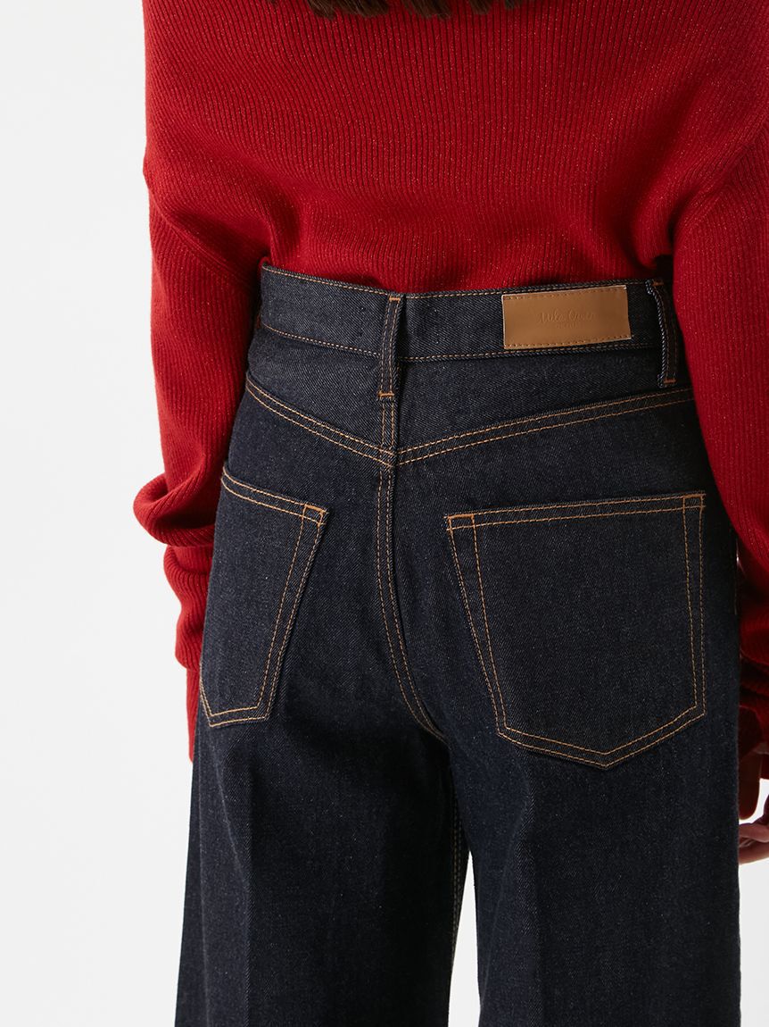 Mila Owen「ヘムデザインセミフレアデニムパンツ」|デニム|