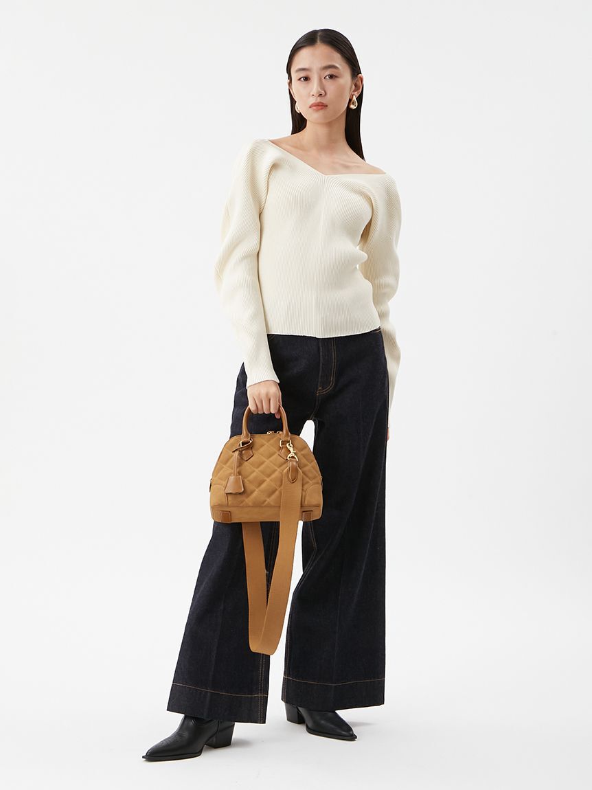 Mila Owen「ヘムデザインセミフレアデニムパンツ」|デニム|