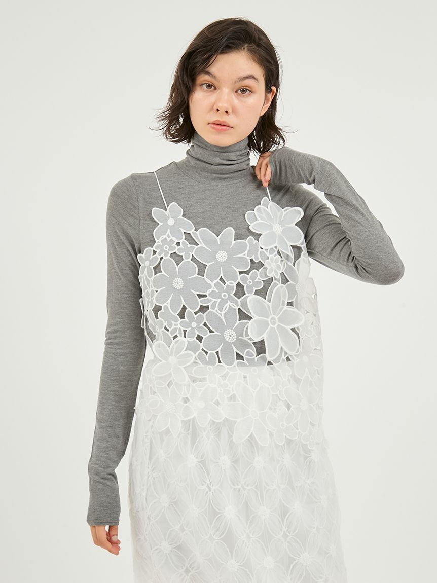 emmi atelier「フラワーオーガンジービスチェ」|ベスト・ジレ|