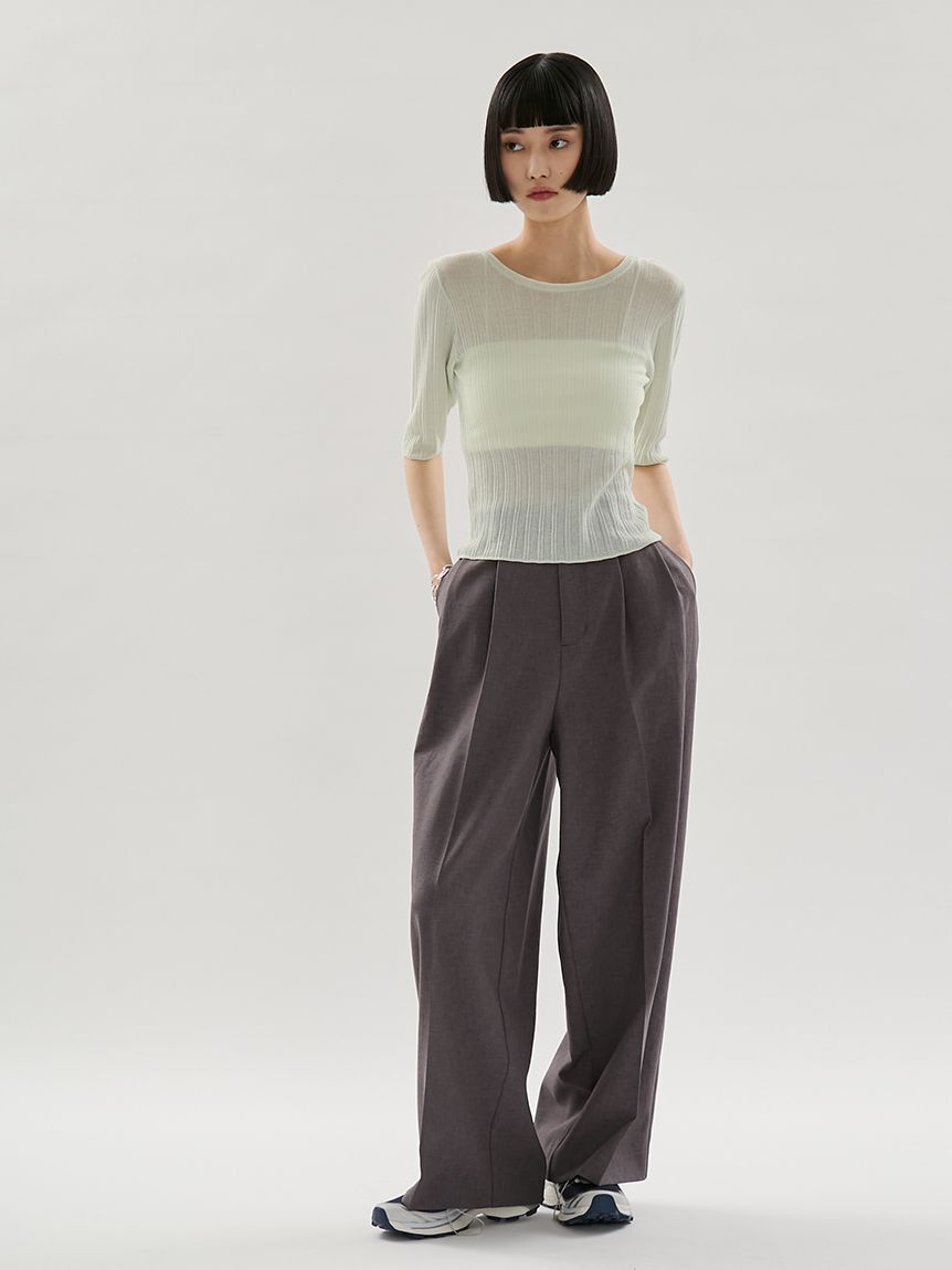 emmi atelier「2タックワイドパンツ【セットアップ対応】」|チノ|