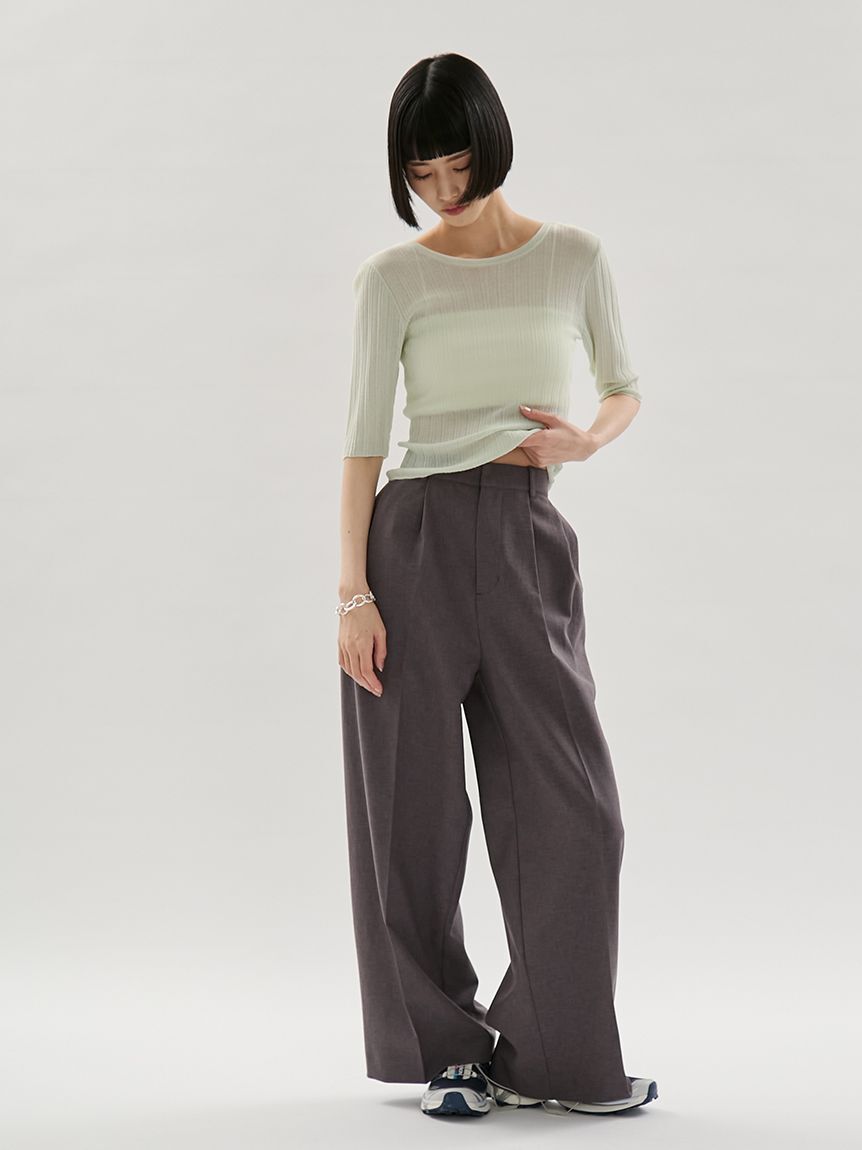 emmi atelier「2タックワイドパンツ【セットアップ対応】」|チノ|