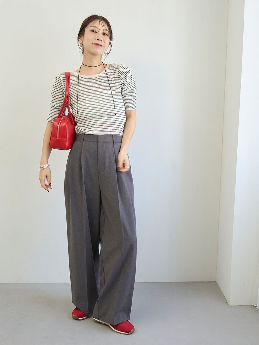 emmi atelier「2タックワイドパンツ【セットアップ対応】」|チノ|